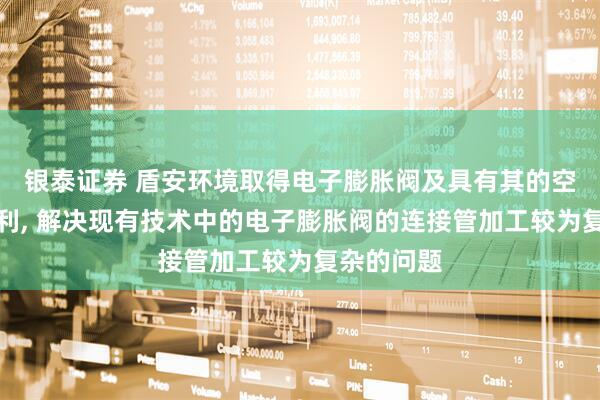 银泰证券 盾安环境取得电子膨胀阀及具有其的空调系统专利, 解决现有技术中的电子膨胀阀的连接管加工较为复杂的问题